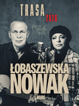 Baner promujący wydarzenie. Nazwa wydarzenia i zdjęcie osób artystycznych.