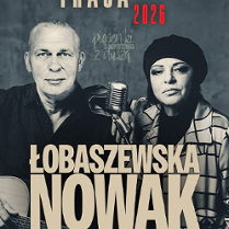 Baner promujący wydarzenie. Nazwa wydarzenia i zdjęcie osób artystycznych.