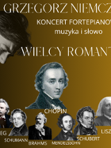 Baner promujący wydarzenie. Nazwa wydarzenia i zdjęcie osób artystycznych.