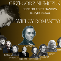 Baner promujący wydarzenie. Nazwa wydarzenia i zdjęcie osób artystycznych.