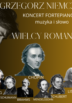 Baner promujący wydarzenie. Nazwa wydarzenia i zdjęcie osób artystycznych.