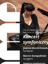 Baner promujący wydarzenie. Nazwa wydarzenia i zdjęcie osoby artystycznej.