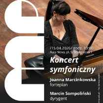 Baner promujący wydarzenie. Nazwa wydarzenia i zdjęcie osoby artystycznej.