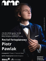 Baner promujący wydarzenie. Nazwa wydarzenia i zdjęcie osoby artystycznej.