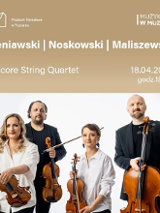 Baner promujący wydarzenie. Nazwa wydarzenia i zdjęcie osób artystycznych.