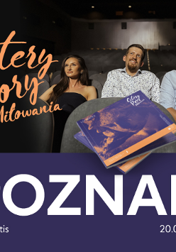 Baner promujący wydarzenie. Nazwa wydarzenia i zdjęcie osób artystycznych.