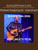 Baner promujący wydarzenie. Nazwa wydarzenia i zdjęcie osoby artystycznej.