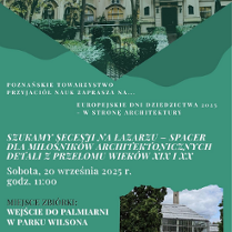 Dwa zdjęcia budynków. Zielone tło. Informacje dotyczące wydarzenia zawarte w treści artykułu.