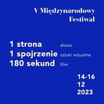 Na granatowym tle biały tekst - informacje na temat wydarzenia.