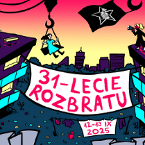 Rysunkowa grafika przedstawiająca Poznań, Rozbrat i kilka osób z plakatami. Szczegółowe informacje zawarte w treści artykułu.