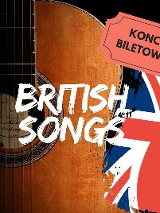 Baner, korpus gitary, obok flaga brytyjska i napis British songs. W prawym górnym rogu napis: koncert biletowany.