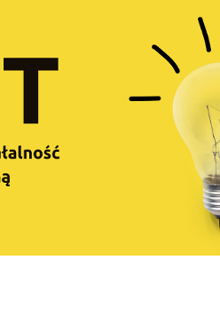 Z lewej tytuł szkolenia: CIT - ulgi na działalność innowacyjną, 16.05.2022, z prawej żarówka. Na dole logotypy organizatorów.