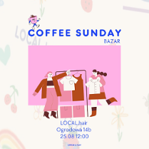 Kolorowa grafika przedstawia dwie dziewczyny, które oglądają ubrania powieszone na wieszaku. Obok nich stoją dwie różowe torby na zakupy.