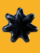 Logo festiwalu Cudeńka, na żółtym tle, czarna galaretowanta gwiazda.