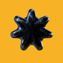 Logo festiwalu Cudeńka, na żółtym tle, czarna galaretowanta gwiazda.