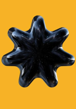 Logo festiwalu Cudeńka, na żółtym tle, czarna galaretowanta gwiazda.