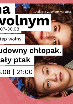 Baner, kadr fimu, zdjęcia twarzy aktorów, napisy informujące o wydarzeniu