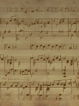 Obrazek przedstawia kartkę papieru z nutami.