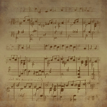 Obrazek przedstawia kartkę papieru z nutami.