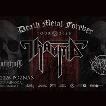 Informacje o koncercie zespołów death metalowych, w tle rysunek dwóch czaszek, a w środku jakaś płaskorzeźba. W sumie, ciężko stwierdzić, bo napis zasłania.