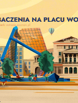 Rysunek przedstawia fontannę na placu Wolności.