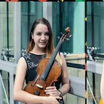 dziewczyny z instrumentami smyczkowymi