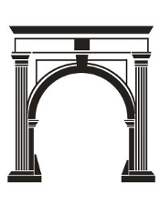 Logo muzeum. Grafika przedstawia łuk.