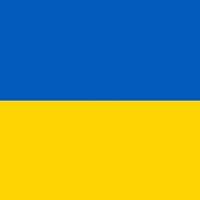 flaga Ukrainy; flaga składa się z górnego niebieskiego pasa oraz dolnego żółtego