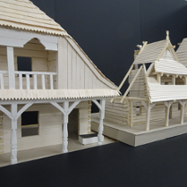 makiety drewnianych domków, fot. http://rezerwat.muzarp.poznan.pl