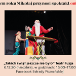 Na zdjęciu widać Mikołaja z żelazkiem przy desce do prasowania.