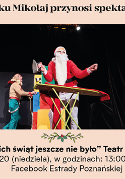 Na zdjęciu widać Mikołaja z żelazkiem przy desce do prasowania.