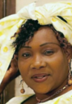 Na zdjęciu artyści: jedna kobieta i dwóch mężczyzn. Kobieta ma na sobie piękną, długą suknię w odcieniach jasnego żółtego i zieleni, a na głowie ozdobny turban. W dłoniach trzyma instrument muzyczny. Obok niej siedzą pozostali artyści, ubrani w ludowe kostiumy.