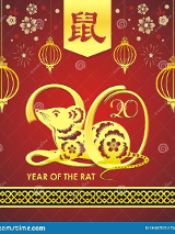 Szczur lezy na 20. Z góry zwisaja lampiony.