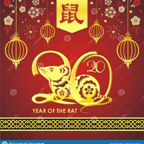 Szczur lezy na 20. Z góry zwisaja lampiony.