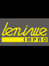 Na grafice, na szarym tle, żółty napis leniwe impro