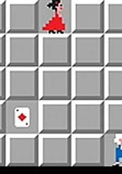 Na grafice dwie postci operowe na planszy gry saper.