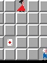 Na grafice dwie postci operowe na planszy gry saper.