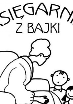 Grafika przedstawia starszą panią siedzącą w fotelu zwróconą twarzą do dwójki dzieci siedzących na podłodze.