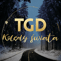 Na grafice widok na ośnieżoną drogę przez las. Na środku napis TGD kolędy świata.