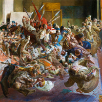 Na grafice fragment obrazu Jaczka Malczewskiego Melancholia.