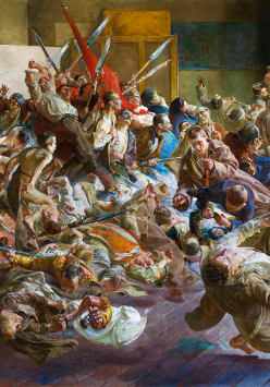 Na grafice fragment obrazu Jaczka Malczewskiego Melancholia.