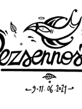 Na grafice napis bezsenność. Nad napisem rysunek czarnego ptaka.