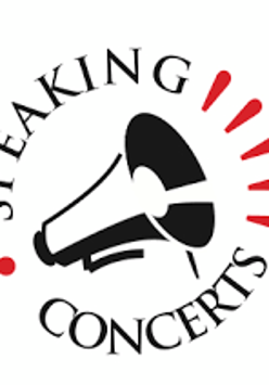 Na grafice megafon i napis speaking concerts.