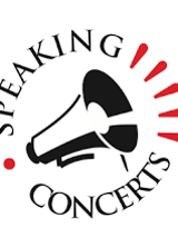 Na grafice megafon i napis speaking concerts.