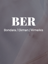 beżowe tło grafiki, pośrodku napis BRE, poniżej trzy nazwiska Bondara, Ekman i Rimeikis