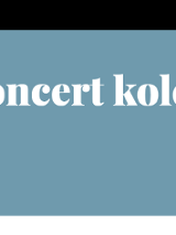na błękitnym tle poziomy biały napis Koncert kolęd