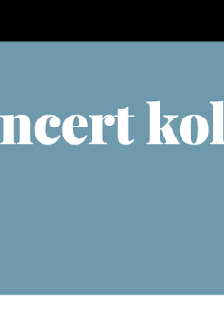 na błękitnym tle poziomy biały napis Koncert kolęd