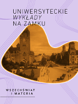 Grafika zawiera zdjęcie autorstwa Romana Stefana Ulatowskiego przedstawiające bryłę Zamku z lat 20. XX w. Zdjęcie jest przetworzone kolorowym filtrem i umieszczone w jasnofioletowej ramce o nieregularnym kształcie.