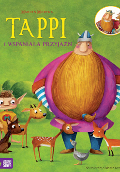 Okładka książki przedstawia rysunek, na którym na zielonym tle widnieje duży, gruby, uśmiechnięty wiking z długą, rudą brodą. Wikingowi towarzysza zwierzęta, m.in. sarenki i lis