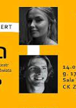 Na intensywnie żółtym tle umieszczono logo NTS #3, napis KONCERT oraz cztery czarno-białe fotografie przedstawiające artystkę i trzech artystów, którzy wystąpią podczas koncertu. W górnym prawym rogu napisy: 14.01.2024, g.17, Sala Wielka CK ZAMEK